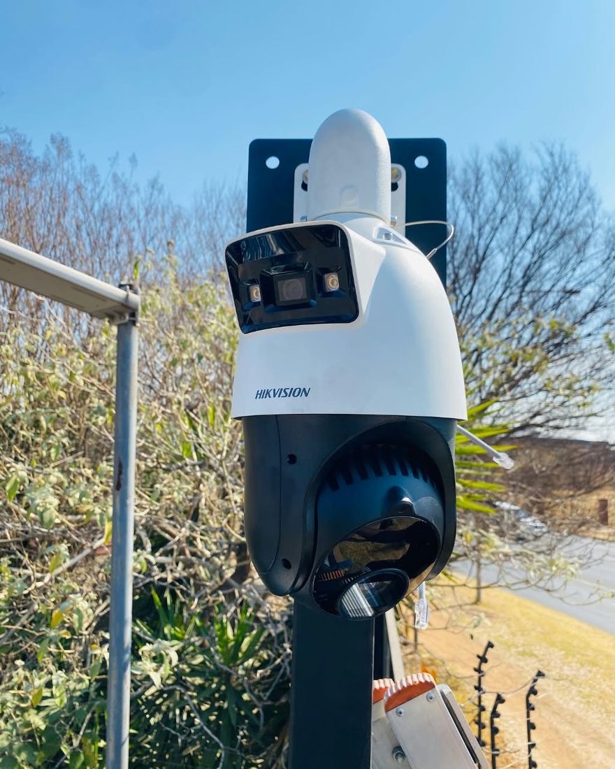 Hikvision outdoor PTZ camera installed